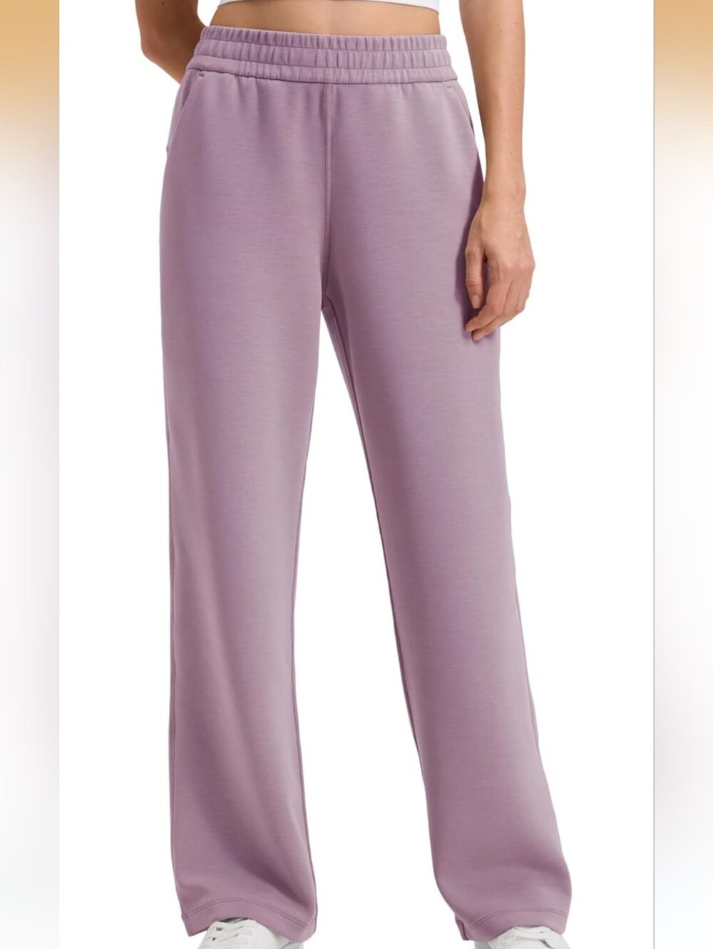 LIKE NEW Crz Yoga SoftAura Straight Leg Sweatpants, Light Lavender, 28", Medium